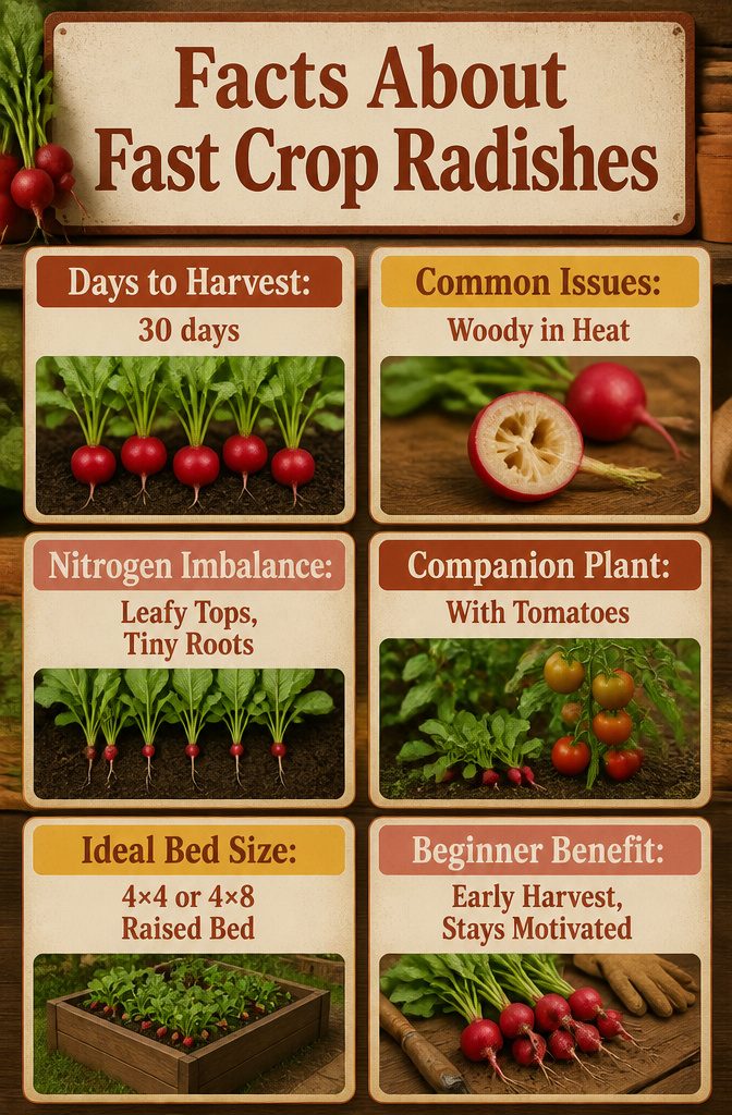 Beginner Vegetable Garden: A Complete Guide to Starting in 2026 11 Radishes growing in a garden bed alongside tomato plants.