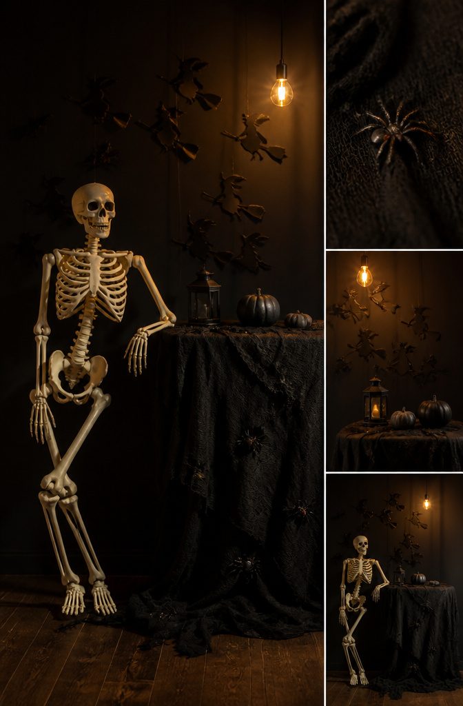 Cheap Halloween Decorations: Indoor & Outdoor Ideas for 2026 6 A black cloth draped for Halloween decoration purposes.
