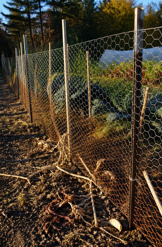 Chicken Wire Garden Fence: 5 Steps for Building a Simple Boundary 12 A chicken wire fence displaying rust and wear after several seasons of use.