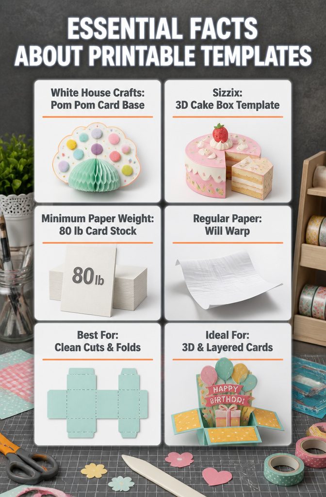 A computer screen displaying printable card templates for crafting.